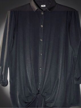 Nygard Black Women's tie WaistBlouse